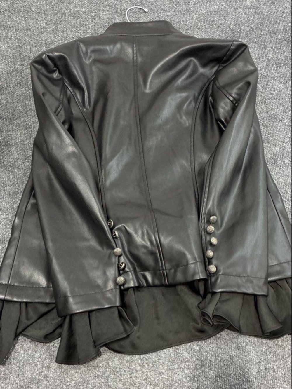 Peace of Cloth “Graham Flounce” Non Leather Jacket w/Ruffle.  Size XS - Picture 3 of 5